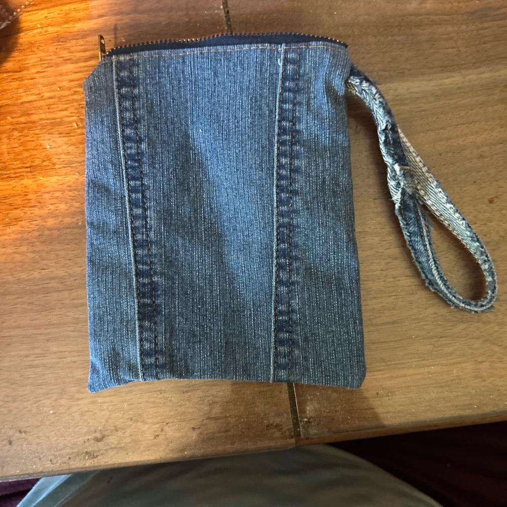 Denim Wristlet Pouch